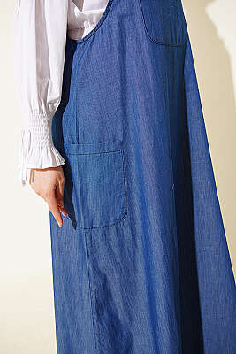 Çift Yan Cepli Kot Slopet Mavi - Tulum & Slopet