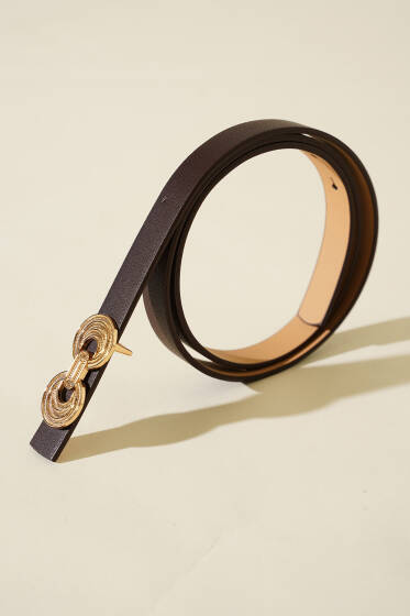 Çift Yön Tokalı Kemer Kahve - Deri Kemer