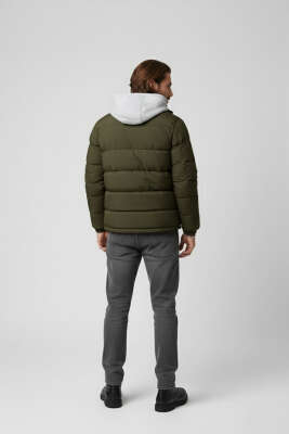 Çıkarılabilir Kapüşonlu Erkek Şişme Mont Haki - Erkek Mont