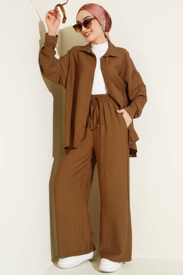 Çilek Kumaş Bel İpli Takım Taba - İkili Takım