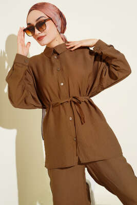 Çilek Kumaş Bel İpli Takım Taba - İkili Takım