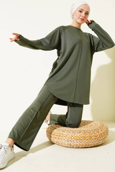 Çıma Detaylı Loyşa İkili Takım Haki - İkili Takım