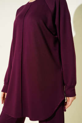 Çıma Detaylı Loyşa İkili Takım Mürdüm - İkili Takım