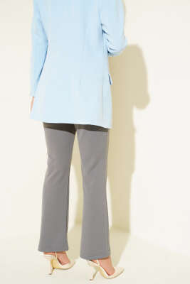 Çımalı Bel Düğmeli Pantolon Füme - Yılın Fırsatı