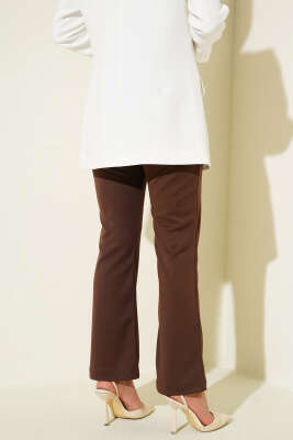 Çımalı Bel Düğmeli Pantolon Kahve - Yılın Fırsatı