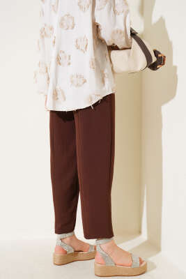 Çımalı Belinden Bağlamalı Pantolon Kahve - 100-300 TL Ürünler