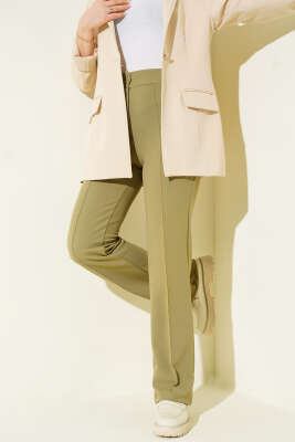 Çımalı Boru Paça Pantolon Çağla Yeşili - CALİENTE