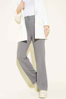 Çımalı Boru Paça Pantolon Füme - Pantolon