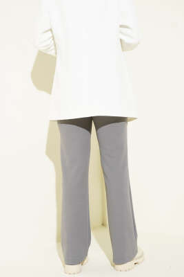 Çımalı Boru Paça Pantolon Füme - Pantolon