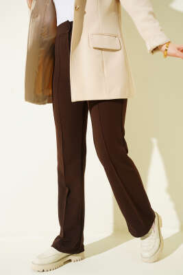 Çımalı Boru Paça Pantolon Kahve - CALİENTE