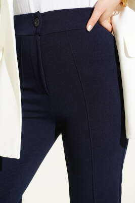 Çımalı Boru Paça Pantolon Lacivert - Pantolon