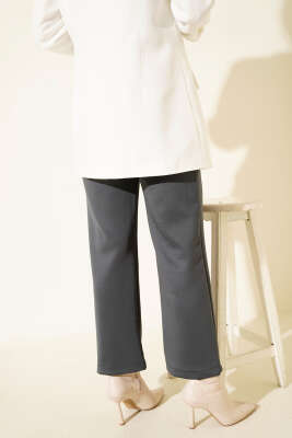 Çımalı Boru Paça Scuba Pantolon Füme - Pantolon