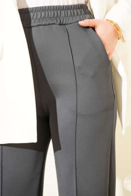 Çımalı Boru Paça Scuba Pantolon Füme - Pantolon