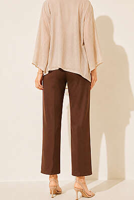 Çımalı Boru Paça Scuba Pantolon Kahve - 300-500 TL Ürünler