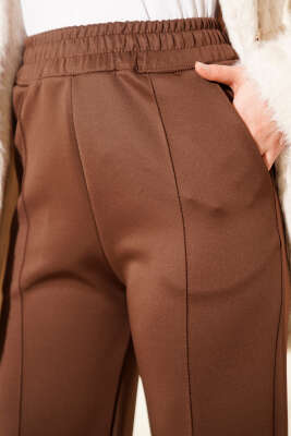 Çımalı Boru Paça Scuba Pantolon Kahve - Yılın Fırsatı