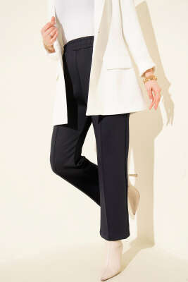 Çımalı Boru Paça Scuba Pantolon Lacivert - Yılın Fırsatı