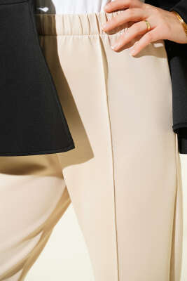 Çımalı Dar Paça Scuba Pantolon Bej - Yılın Fırsatı