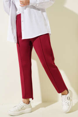Çımalı Dar Paça Scuba Pantolon Bordo - 300-500 TL Ürünler