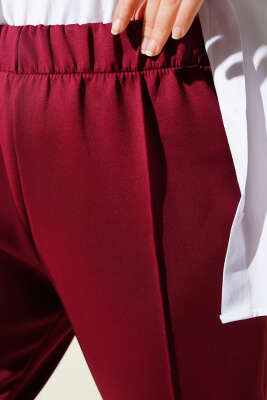 Çımalı Dar Paça Scuba Pantolon Bordo - 300-500 TL Ürünler