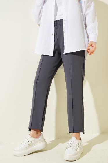 Çımalı Dar Paça Scuba Pantolon Füme - 300-500 TL Ürünler