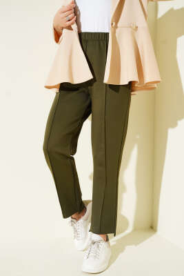 Çımalı Dar Paça Scuba Pantolon Haki - Pantolon