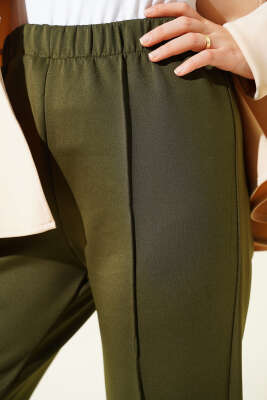 Çımalı Dar Paça Scuba Pantolon Haki - Pantolon