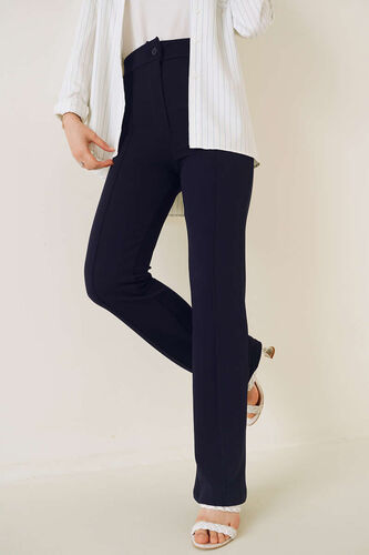 Çımalı Düğmeli Pantolon Lacivert 