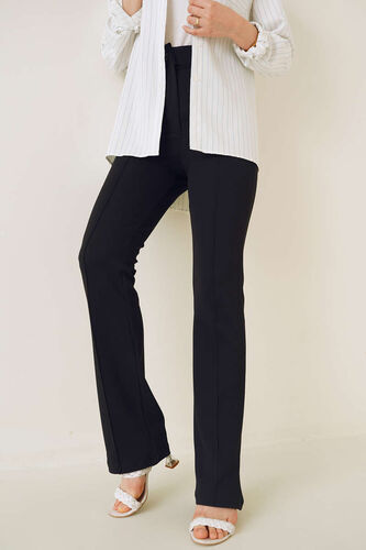 Çımalı Düğmeli Pantolon Siyah