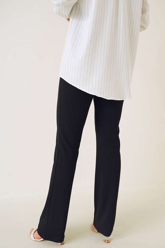 Çımalı Düğmeli Pantolon Siyah - Pantolon