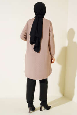 Çimalı Kolye Detay Tunik Bej - Tunik