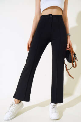 Çımalı Krep Pantolon Siyah - Kadın Giyim Modelleri