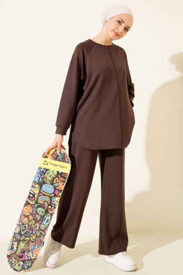 Çımalı Oval Loyşa İkili Takım Kahve - İkili Takım