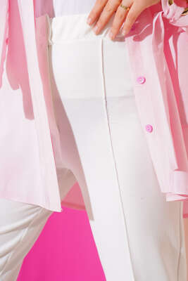 Çımalı Palazzo Pantolon Beyaz - Pantolon