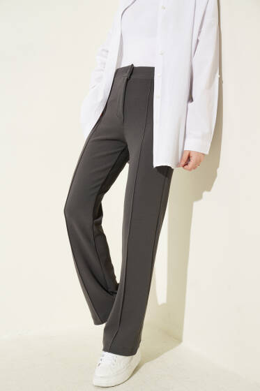 Çımalı Palazzo Pantolon Füme - Pantolon