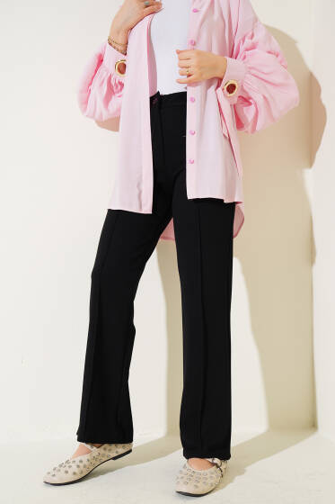 Çımalı Palazzo Pantolon Siyah - Pantolon