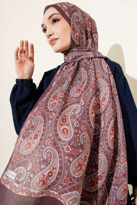 Çini Paisley Desen Şal Acı Kahve - Yılın Fırsatı