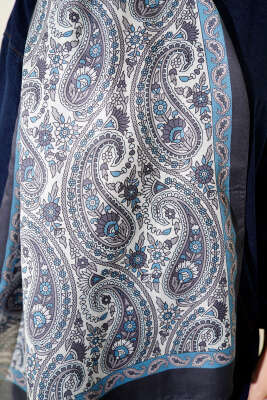 Çini Paisley Desen Şal Antrasit - Yılın Fırsatı