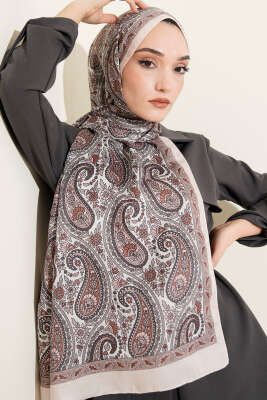 Çini Paisley Desen Şal Bej - Başörtüsü
