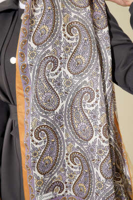 Çini Paisley Desen Şal Camel - Başörtüsü