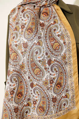 Çini Paisley Desen Şal Yağ Yeşili - Yılın Fırsatı