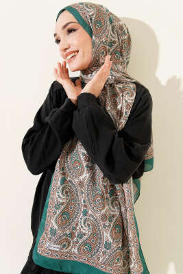 Çini Paisley Desen Şal Zümrüt - VERTU (NYD TEKSTİL)