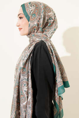 Çini Paisley Desen Şal Zümrüt - Yılın Fırsatı