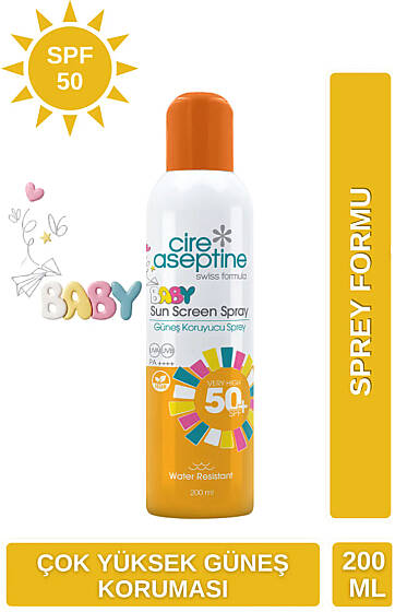 Cire Aseptine Bebek Vücut Güneş Sprey SPF50+ 200 ml - Güneş Kremi