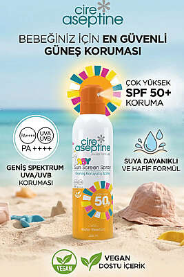 Cire Aseptine Bebek Vücut Güneş Sprey SPF50+ 200 ml - Güneş Kremi