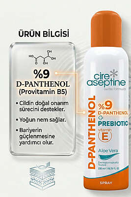 Cire Aseptine D-Panthenol 9 Aloe Vera Spray 200 ml - Güneş Kremi