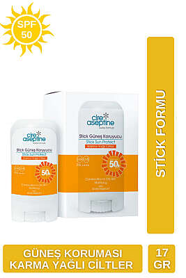 Cire Aseptine Stick Güneş Koruyucu - Yağlı Ciltler için 50SPF 17GR - Güneş Kremi