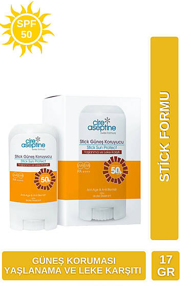 Cire Aseptine Stick Güneş Koruyucu - Yaşlanma ve Leke Karşıtı 50SPF 17GR - Güneş Kremi