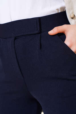 Cırtcırtlı Tek Pile Pantolon Lacivert - Thumbnail