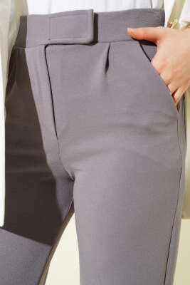 Cırtlı Palazzo Pantolon Kayrak Grisi - Yılın Fırsatı