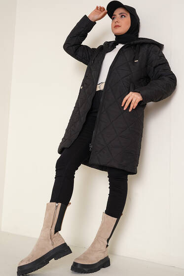 Çıtçıt Cep Düğmeli Mont Siyah - Mont